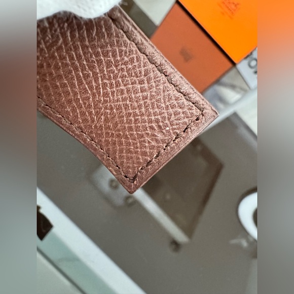 LOT 2235 18K gold plated HERMES vintage Artemis brown leather bracelet - Picture 4 of 12